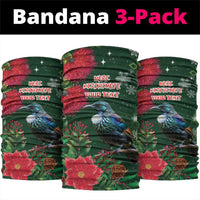 Tui Meri Kirihimete Personalised Neck Gaiter Pohutukawa Flowers Green Motif LT9 package One Size: 25*50cm Green - Polynesian Pride