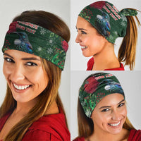 Tui Meri Kirihimete Personalised Neck Gaiter Pohutukawa Flowers Green Motif LT9 - Polynesian Pride