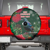 Tui Meri Kirihimete Personalised Spare Tire Cover Pohutukawa Flowers Green Motif LT9 - Polynesian Pride
