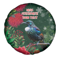 Tui Meri Kirihimete Personalised Spare Tire Cover Pohutukawa Flowers Green Motif LT9 - Polynesian Pride