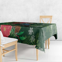 Tui Meri Kirihimete Personalised Tablecloth Pohutukawa Flowers Green Motif LT9 - Polynesian Pride