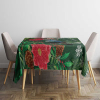 Tui Meri Kirihimete Personalised Tablecloth Pohutukawa Flowers Green Motif LT9 - Polynesian Pride