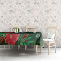 Tui Meri Kirihimete Personalised Tablecloth Pohutukawa Flowers Green Motif LT9 - Polynesian Pride