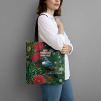 Tui Meri Kirihimete Personalised Tote Bag Pohutukawa Flowers Green Motif LT9 - Polynesian Pride