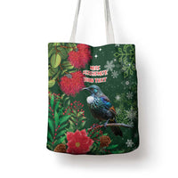 Tui Meri Kirihimete Personalised Tote Bag Pohutukawa Flowers Green Motif LT9 - Polynesian Pride