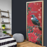 Tui Meri Kirihimete Personalised Door Cover Pohutukawa Flowers Red Motif LT9 - Polynesian Pride