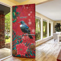 Tui Meri Kirihimete Personalised Door Cover Pohutukawa Flowers Red Motif LT9 - Polynesian Pride