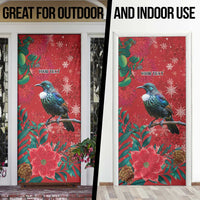 Tui Meri Kirihimete Personalised Door Cover Pohutukawa Flowers Red Motif LT9 - Polynesian Pride