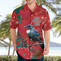 Tui Meri Kirihimete Personalised Hawaiian Shirt Pohutukawa Flowers Red Motif LT9 - Polynesian Pride