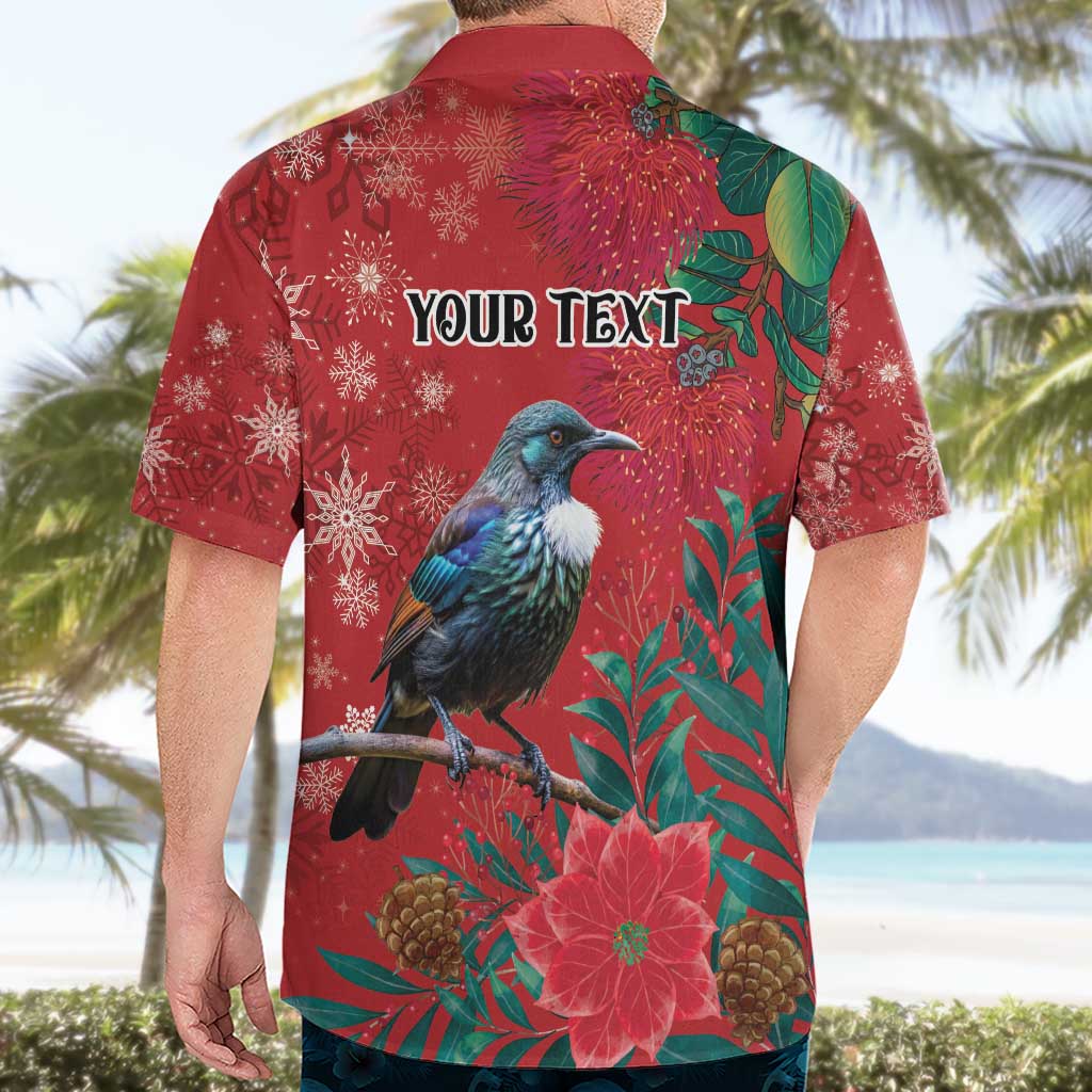 Tui Meri Kirihimete Personalised Hawaiian Shirt Pohutukawa Flowers Red Motif LT9 - Polynesian Pride