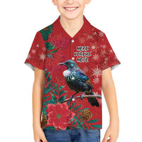 Tui Meri Kirihimete Personalised Hawaiian Shirt Pohutukawa Flowers Red Motif LT9 - Polynesian Pride