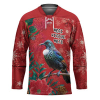 Tui Meri Kirihimete Personalised Hockey Jersey Pohutukawa Flowers Red Motif LT9 Unisex Red - Polynesian Pride