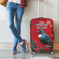 Tui Meri Kirihimete Personalised Luggage Cover Pohutukawa Flowers Red Motif LT9 - Polynesian Pride