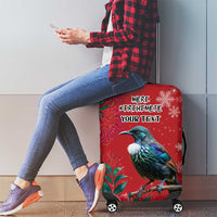 Tui Meri Kirihimete Personalised Luggage Cover Pohutukawa Flowers Red Motif LT9 - Polynesian Pride