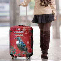 Tui Meri Kirihimete Personalised Luggage Cover Pohutukawa Flowers Red Motif LT9 - Polynesian Pride