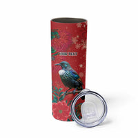Tui Meri Kirihimete Personalised Skinny Tumbler Pohutukawa Flowers Red Motif LT9 - Polynesian Pride