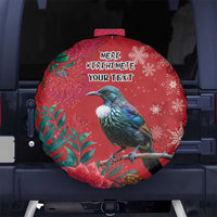 Tui Meri Kirihimete Personalised Spare Tire Cover Pohutukawa Flowers Red Motif LT9 No hole Red - Polynesian Pride
