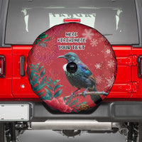 Tui Meri Kirihimete Personalised Spare Tire Cover Pohutukawa Flowers Red Motif LT9 - Polynesian Pride