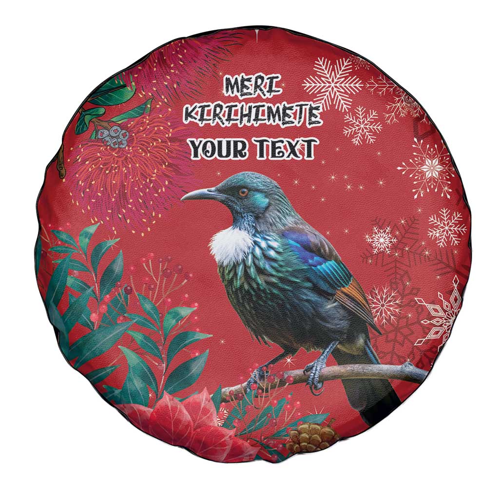 Tui Meri Kirihimete Personalised Spare Tire Cover Pohutukawa Flowers Red Motif LT9 - Polynesian Pride