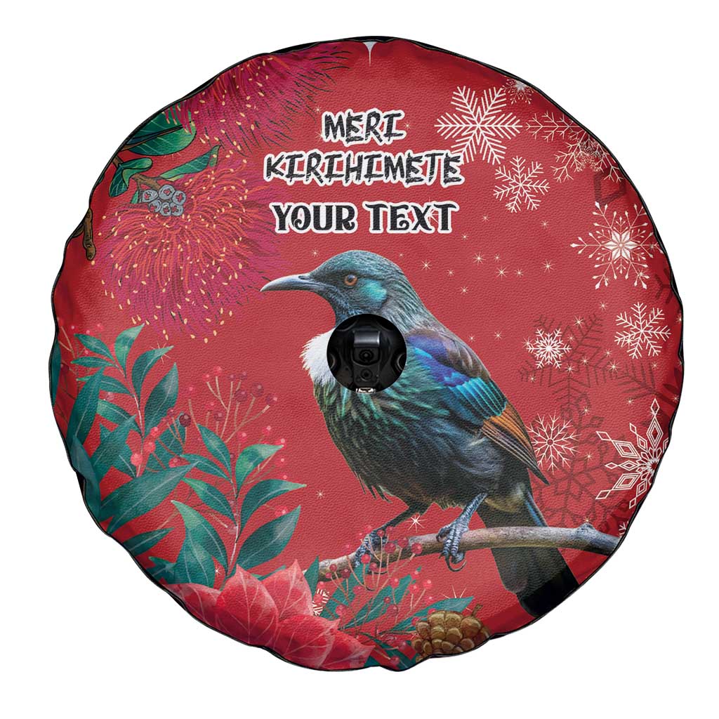 Tui Meri Kirihimete Personalised Spare Tire Cover Pohutukawa Flowers Red Motif LT9 - Polynesian Pride