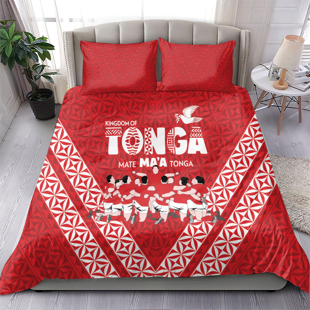 Mate Ma'a Tonga Bedding Set Tongan Sipi Tau Ngatu Inspired Red
