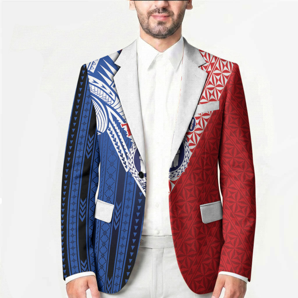 TokoUso Samoa Tonga Personalised Blazer Pacific Brotherhood Tribal Pattern