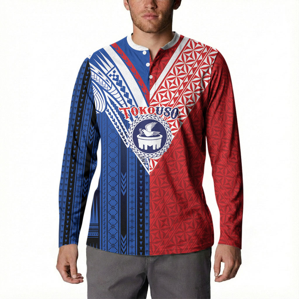 TokoUso Samoa Tonga Personalised Button Sweatshirt Pacific Brotherhood Tribal Pattern LT9 - Polynesian Pride