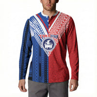 TokoUso Samoa Tonga Personalised Button Sweatshirt Pacific Brotherhood Tribal Pattern LT9 - Polynesian Pride