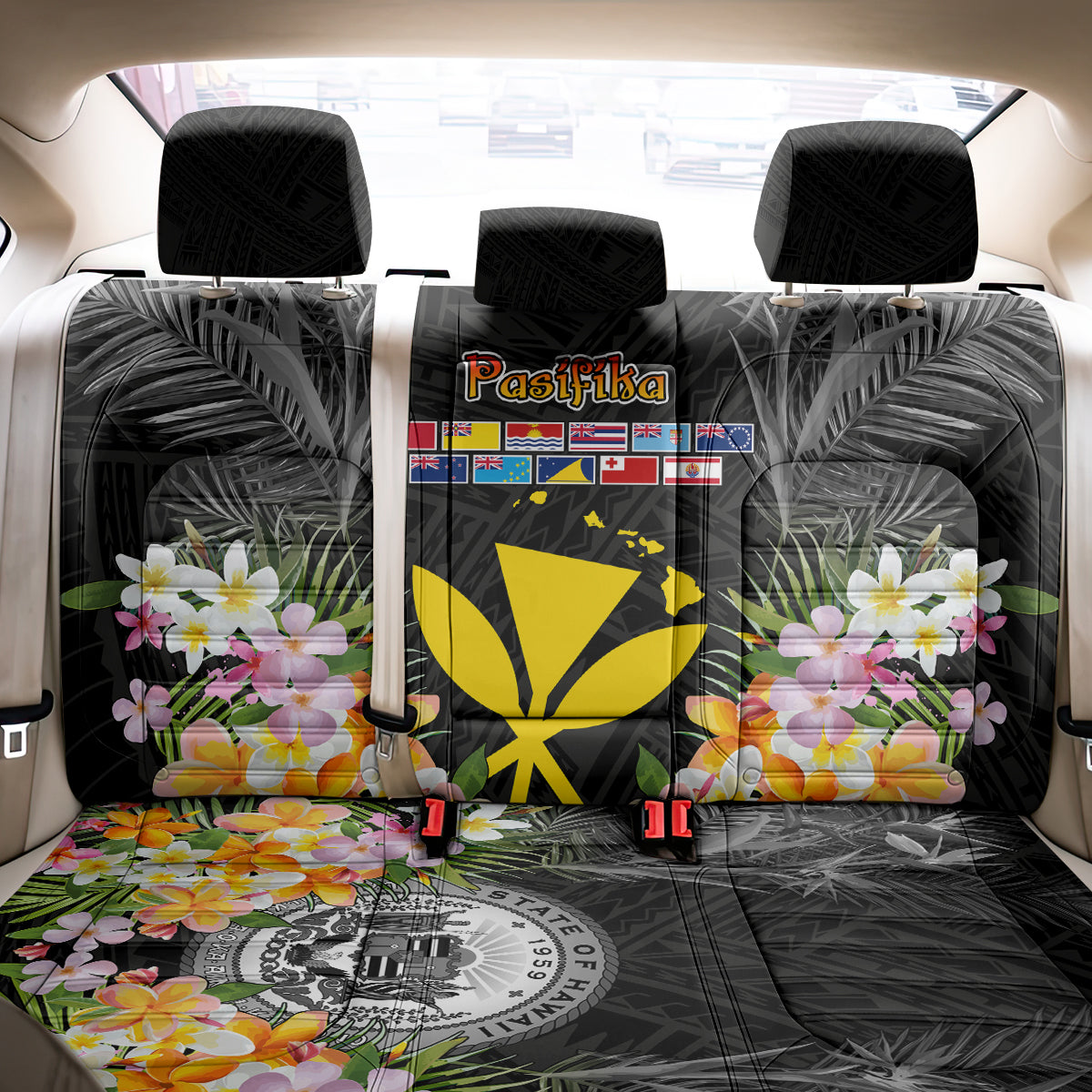 Pasifika Vibes Festival 2024 Back Car Seat Cover Kanaka Maoli With Hawaiian Islands LT9 - Polynesian Pride