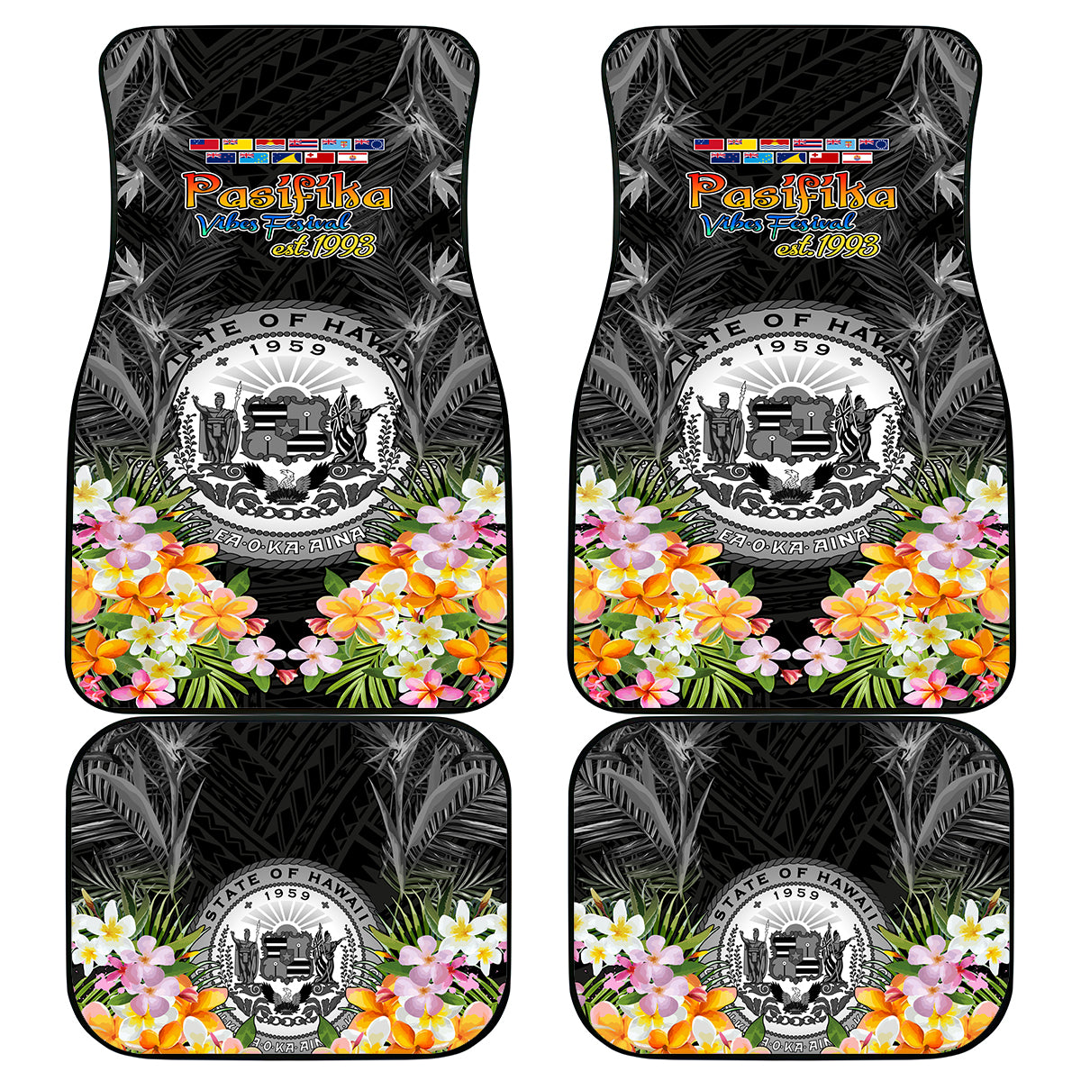 Pasifika Vibes Festival 2024 Car Mats Kanaka Maoli With Hawaiian Islands LT9 - Polynesian Pride