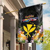 Pasifika Vibes Festival 2024 Garden Flag Kanaka Maoli With Hawaiian Islands LT9 House Flag Black - Polynesian Pride