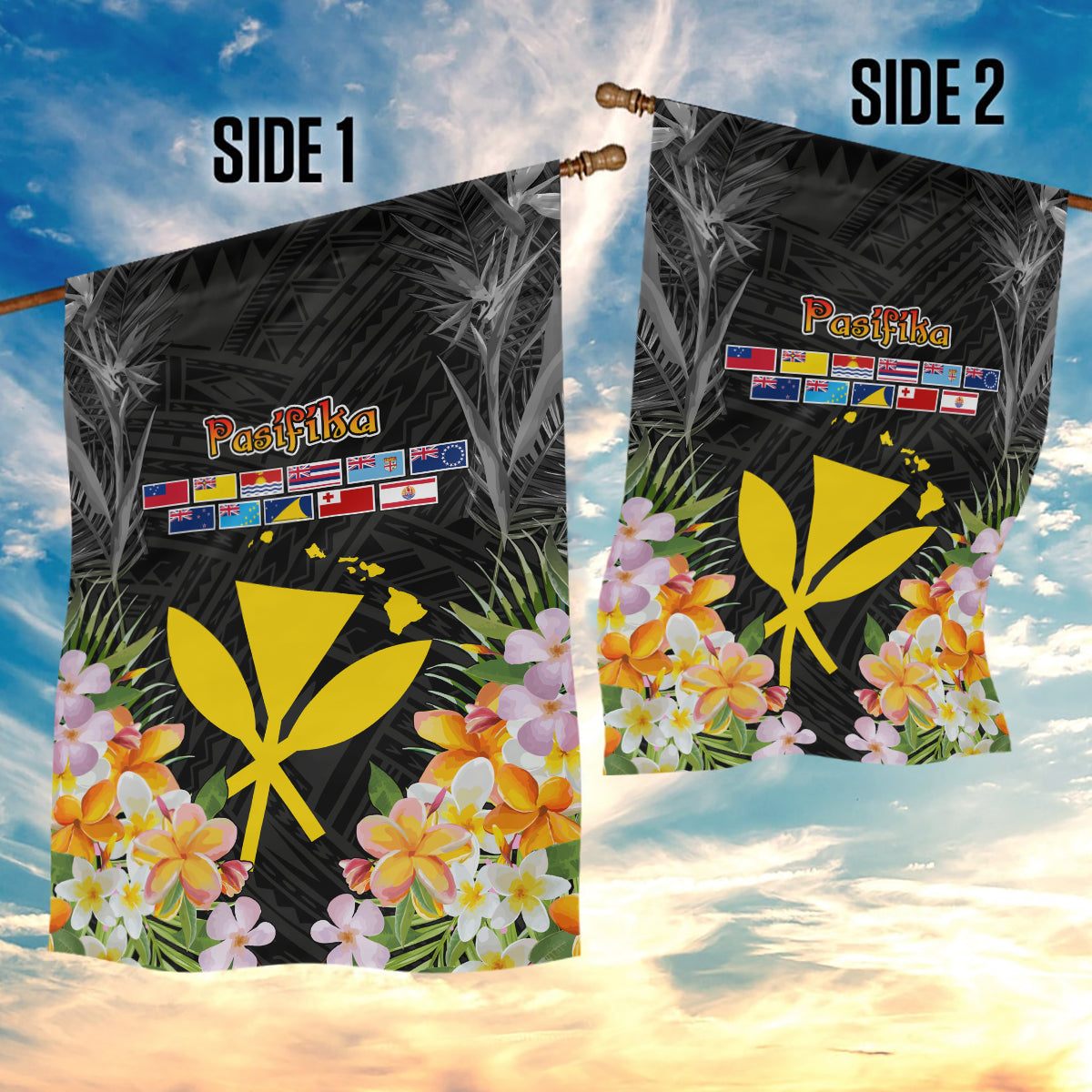 Pasifika Vibes Festival 2024 Garden Flag Kanaka Maoli With Hawaiian Islands LT9 - Polynesian Pride