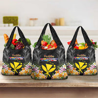 Pasifika Vibes Festival 2024 Grocery Bag Kanaka Maoli With Hawaiian Islands LT9 3-pack One Size Black - Polynesian Pride