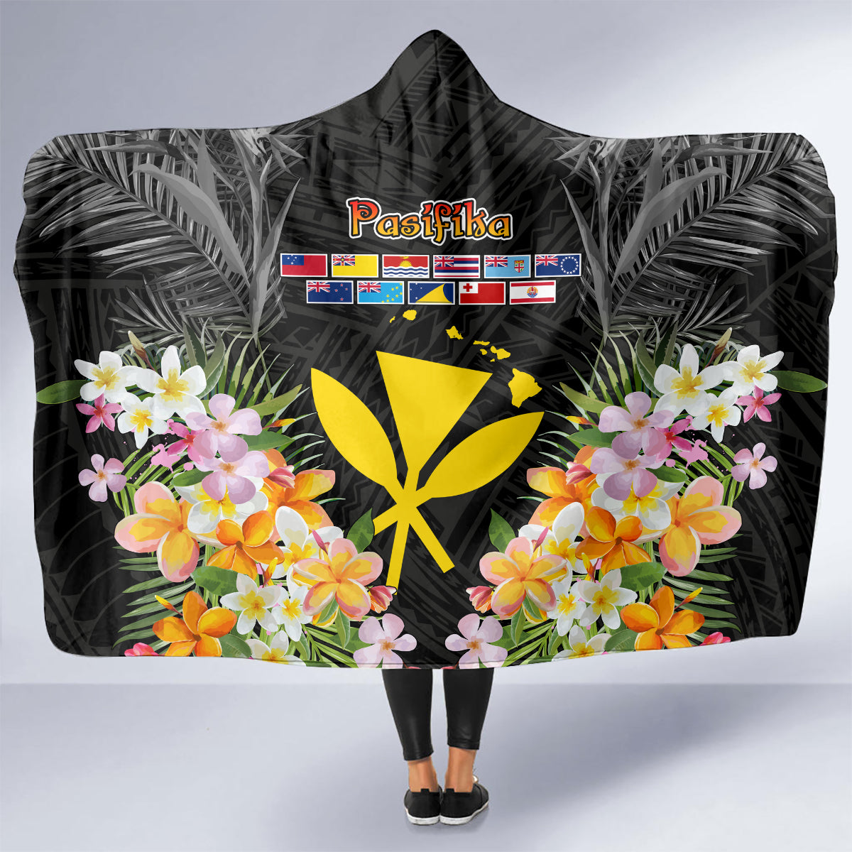 Pasifika Vibes Festival 2024 Hooded Blanket Kanaka Maoli With Hawaiian Islands LT9 - Polynesian Pride