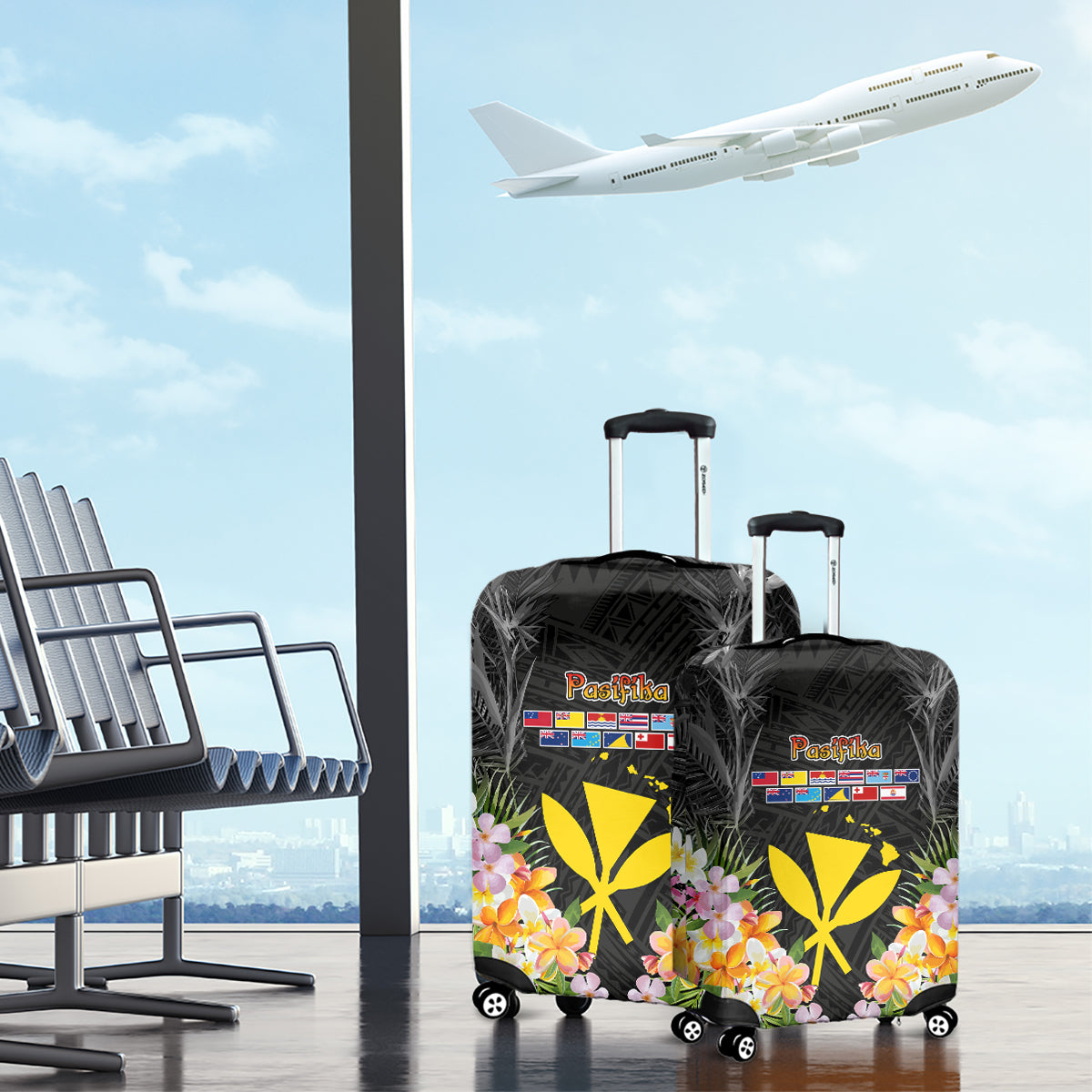 Pasifika Vibes Festival 2024 Luggage Cover Kanaka Maoli With Hawaiian Islands LT9 - Polynesian Pride