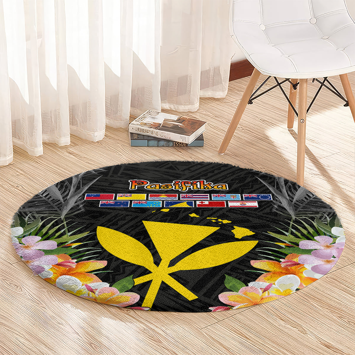 Pasifika Vibes Festival 2024 Round Carpet Kanaka Maoli With Hawaiian Islands LT9 - Polynesian Pride