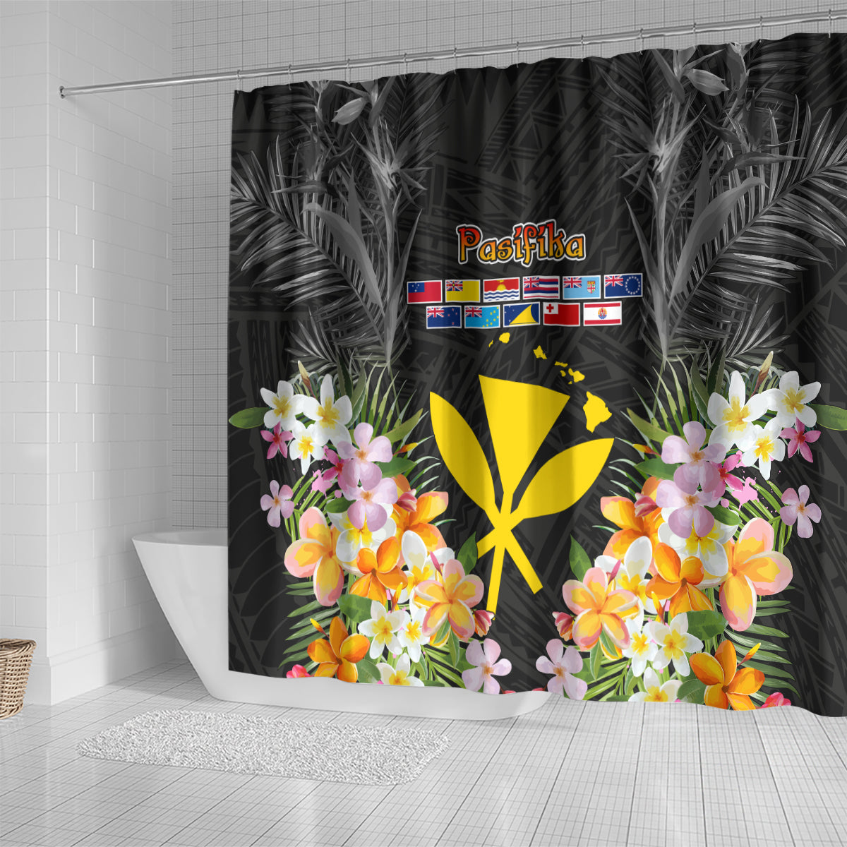 Pasifika Vibes Festival 2024 Shower Curtain Kanaka Maoli With Hawaiian Islands LT9 - Polynesian Pride