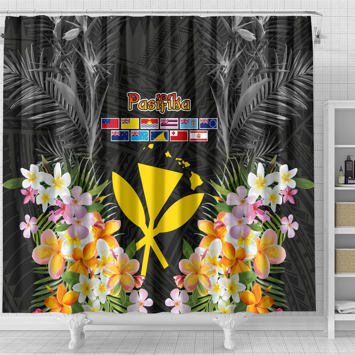 Pasifika Vibes Festival 2024 Shower Curtain Kanaka Maoli With Hawaiian Islands LT9 - Polynesian Pride