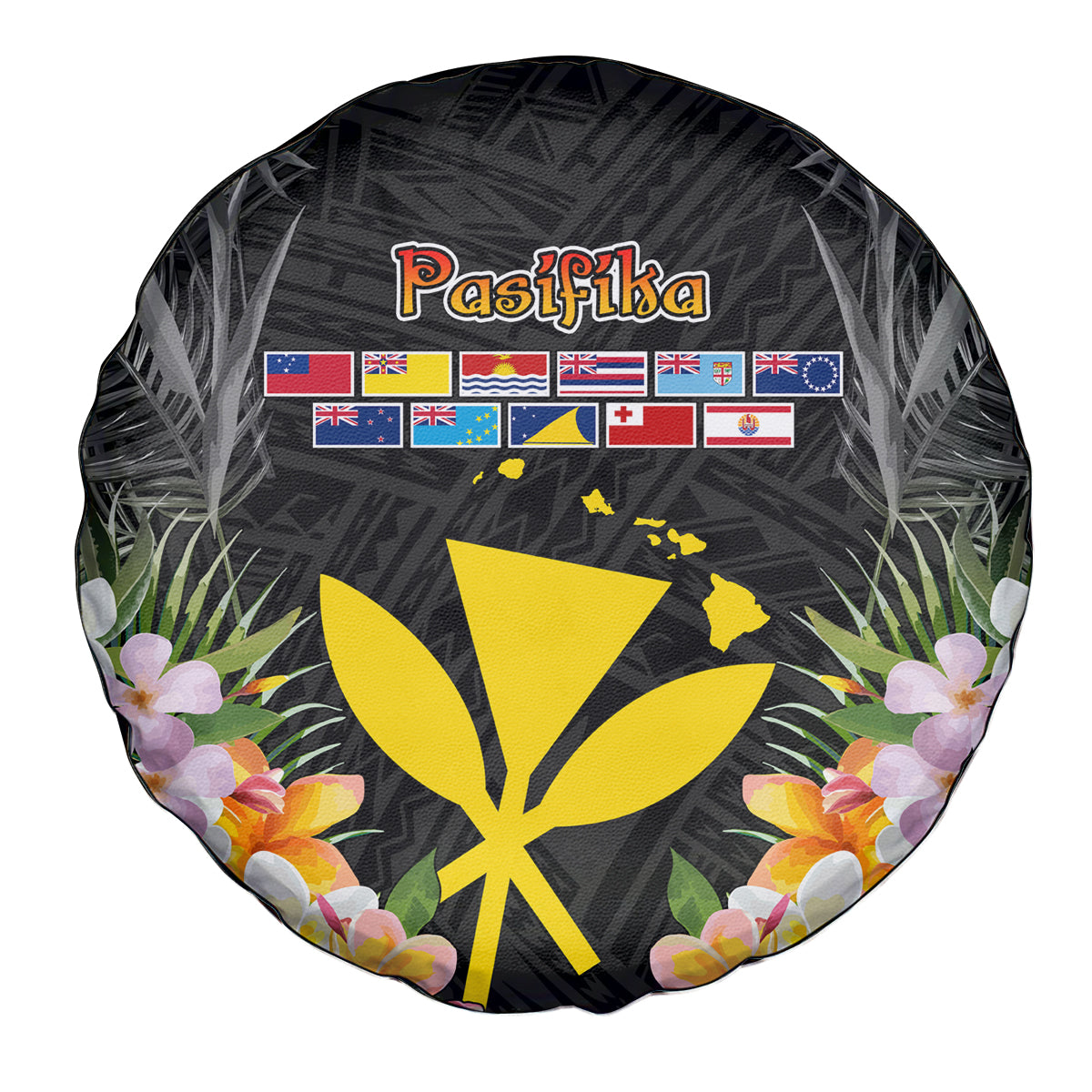 Pasifika Vibes Festival 2024 Spare Tire Cover Kanaka Maoli With Hawaiian Islands LT9 - Polynesian Pride