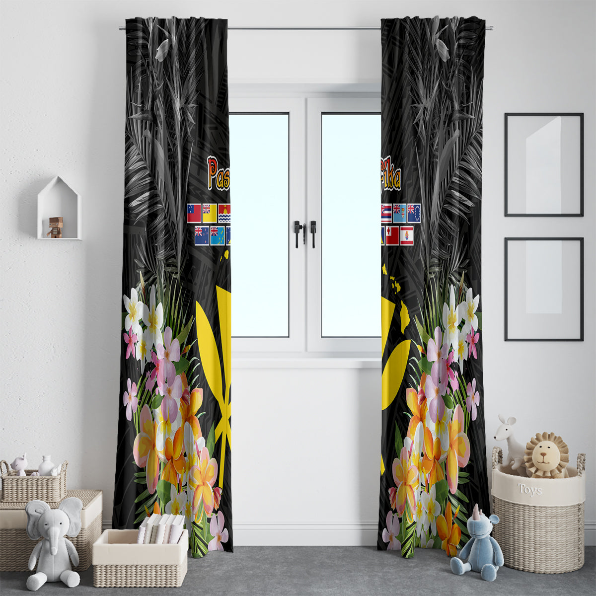 Pasifika Vibes Festival 2024 Window Curtain Kanaka Maoli With Hawaiian Islands LT9 - Polynesian Pride