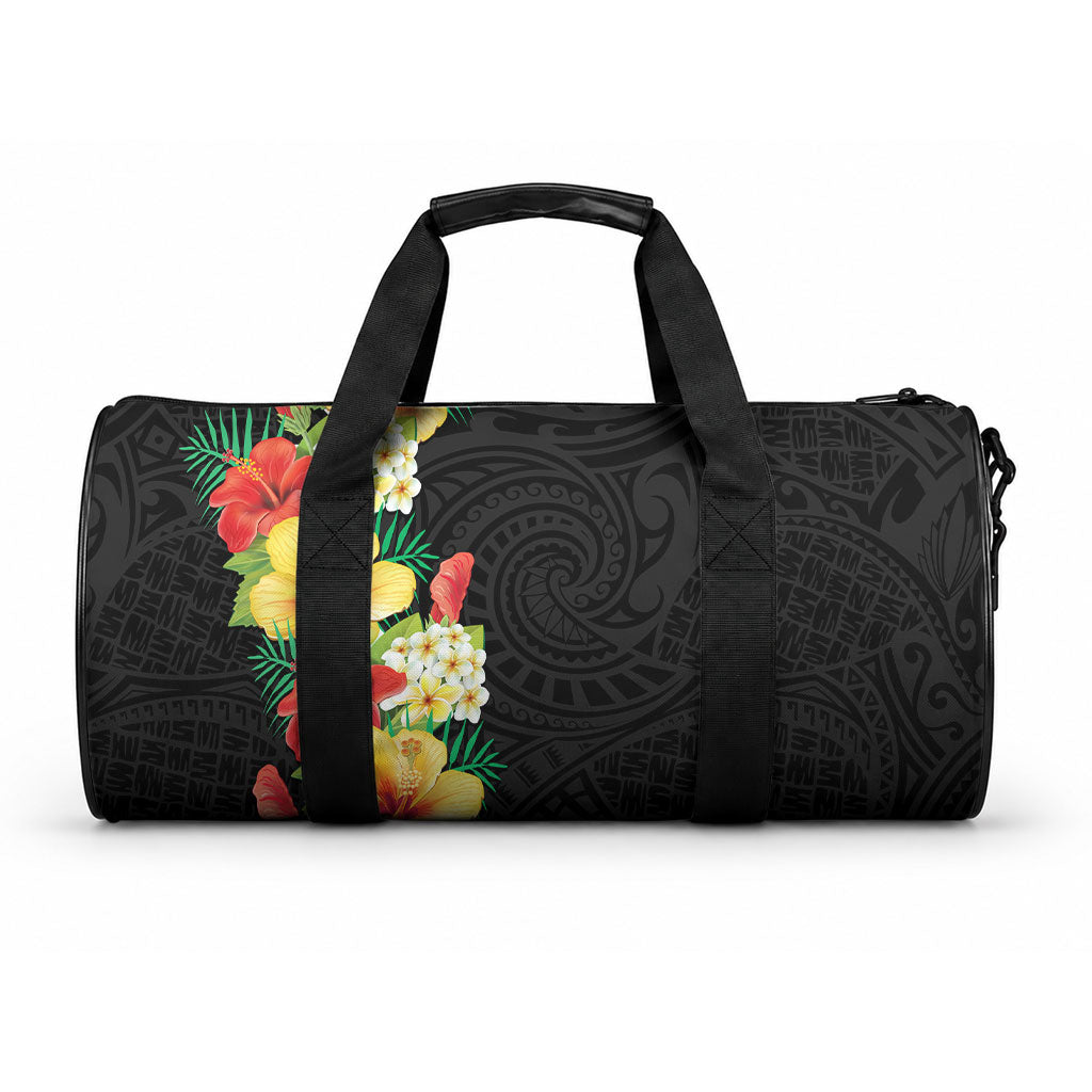 Hawaii Tropical Flowers Tribal Pattern Duffle Bag No2 LT9 One size Black - Polynesian Pride