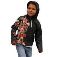 Hawaii Tropical Flowers Tribal Pattern Kid Hoodie No6 LT9 - Polynesian Pride