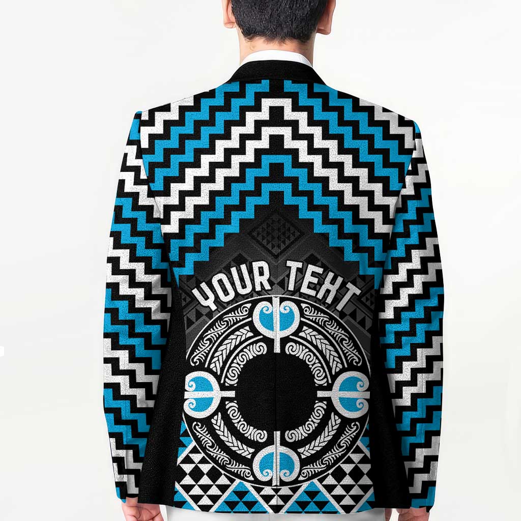 Personalised Aotearoa Niho Taniwha Motif Blazer Blue Style - Polynesian Pride