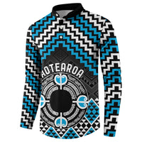 Personalised Aotearoa Niho Taniwha Motif Button Sweatshirt Blue Style