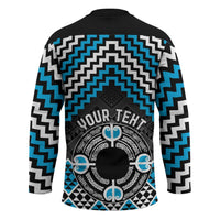 Personalised Aotearoa Niho Taniwha Motif Hockey Jersey Blue Style - Polynesian Pride