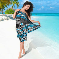 Personalised Aotearoa Niho Taniwha Motif Sarong Blue Style