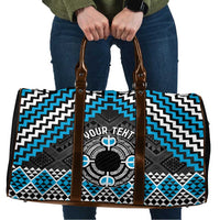 Personalised Aotearoa Niho Taniwha Motif Travel Bag Blue Style LT9 Blue - Polynesian Pride