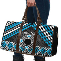 Personalised Aotearoa Niho Taniwha Motif Travel Bag Blue Style LT9 - Polynesian Pride