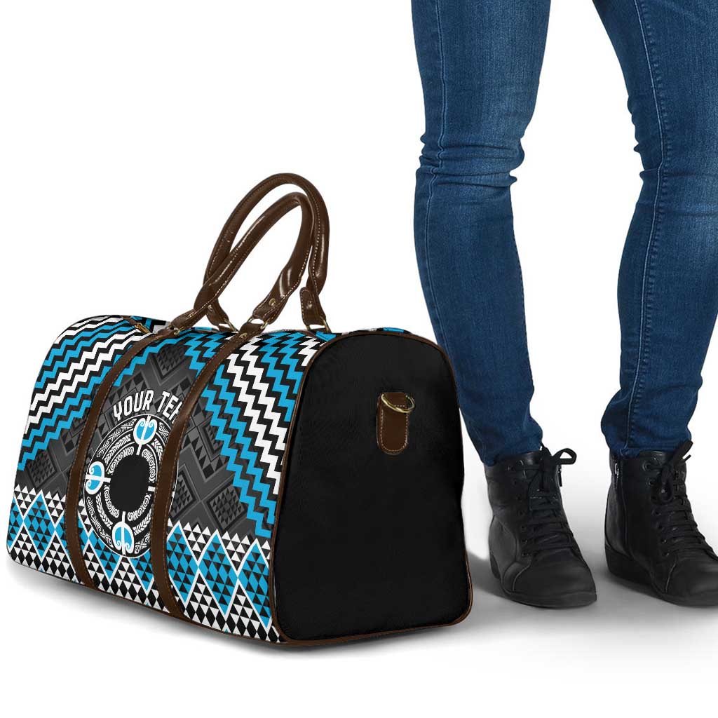 Personalised Aotearoa Niho Taniwha Motif Travel Bag Blue Style LT9 - Polynesian Pride