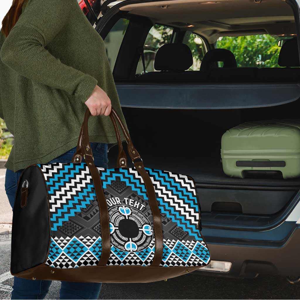 Personalised Aotearoa Niho Taniwha Motif Travel Bag Blue Style LT9 - Polynesian Pride